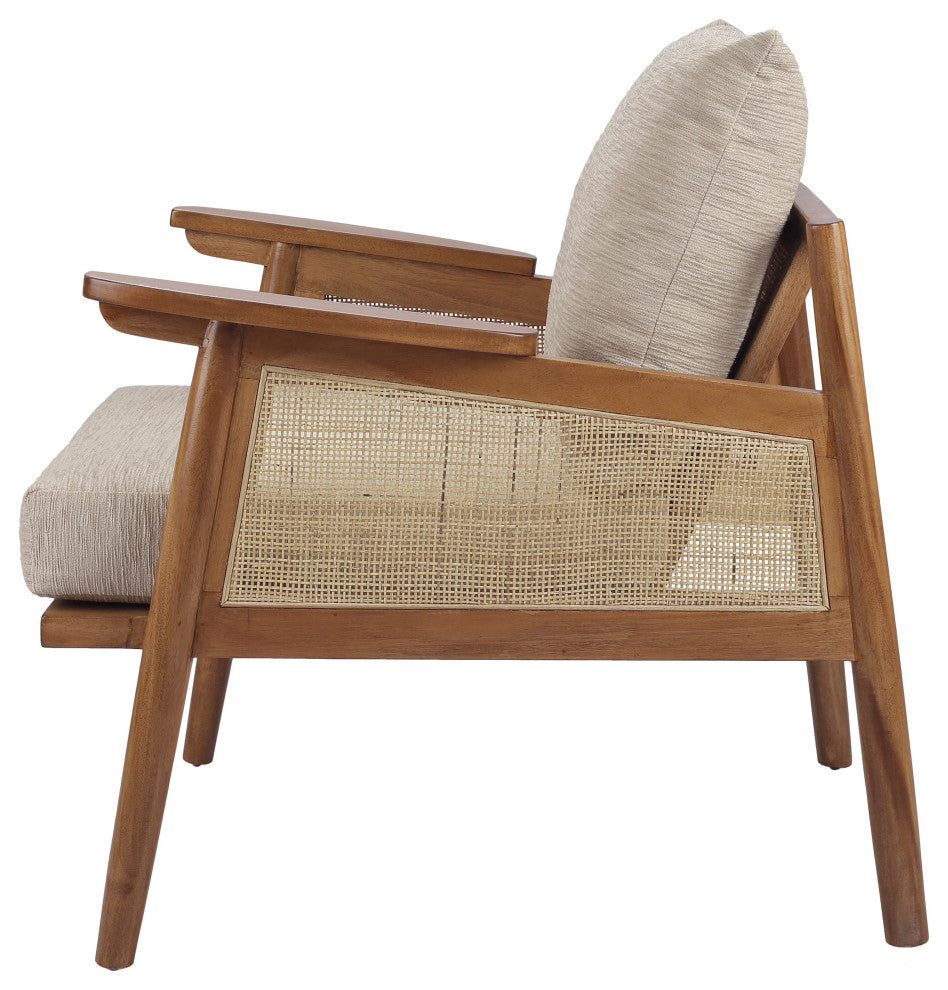 Teramo Rattan Accent Chair, Mid Brown