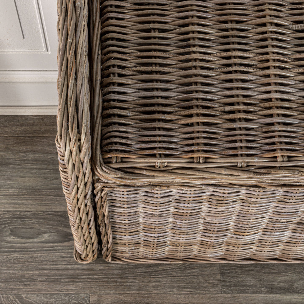 Happimess Naples 47.50" Wicker Trunk Storage Bench, Gray