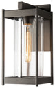 Cela Medium Outdoor Sconce Coastal Oil Rubbed Bronze Finish, Clear Glass