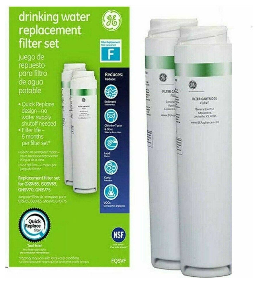 2 Pack GE FQSVF Drinking Water System Replacement Filter GXSV65, GQSV65, GNSV70