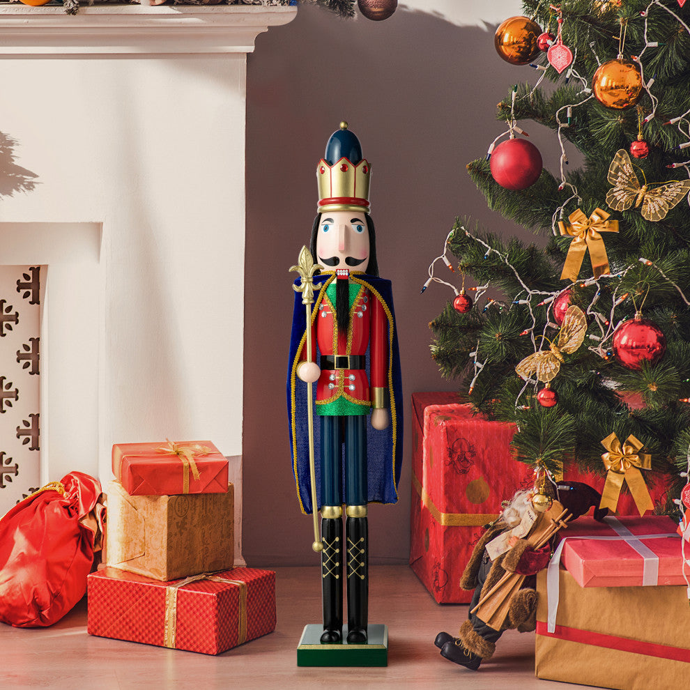 36"H Wooden Christmas King Nutcracker