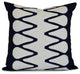 Navy Blue Zipped, Geometric Print Pillow, 26"x26"