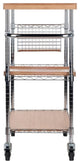 Madera Utility Kitchen Cart, Bamboo and Chrome