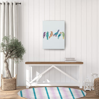 Watercolor Stripe Spring Chenille Rug, Purple-Blue, 5' Round