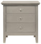 Whitley 3-Drawer Nightstand, Silver Champagne