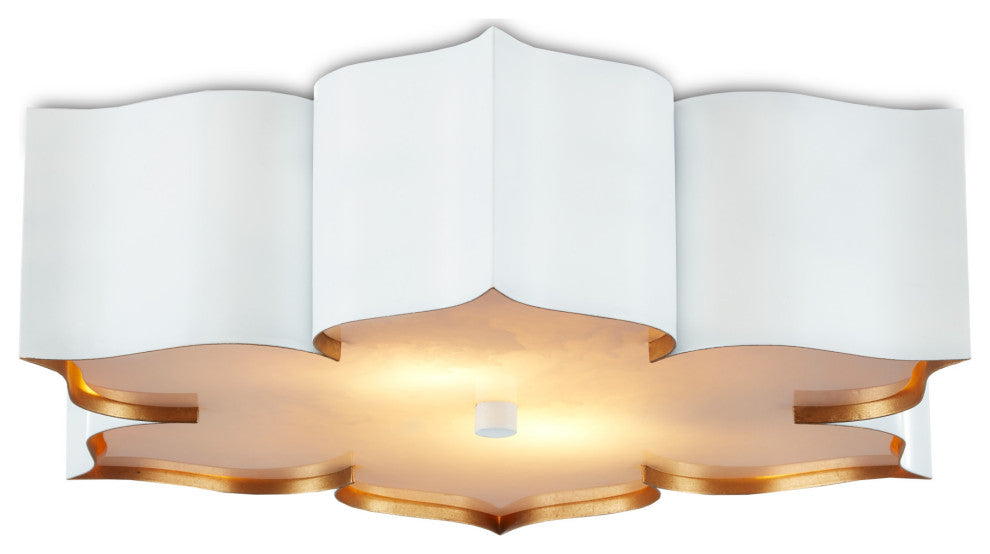 Grand Lotus Flush Mount, White