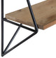 Melita 2-Tier Wood and Metal Wall Shelf, Rustic Brown/Black