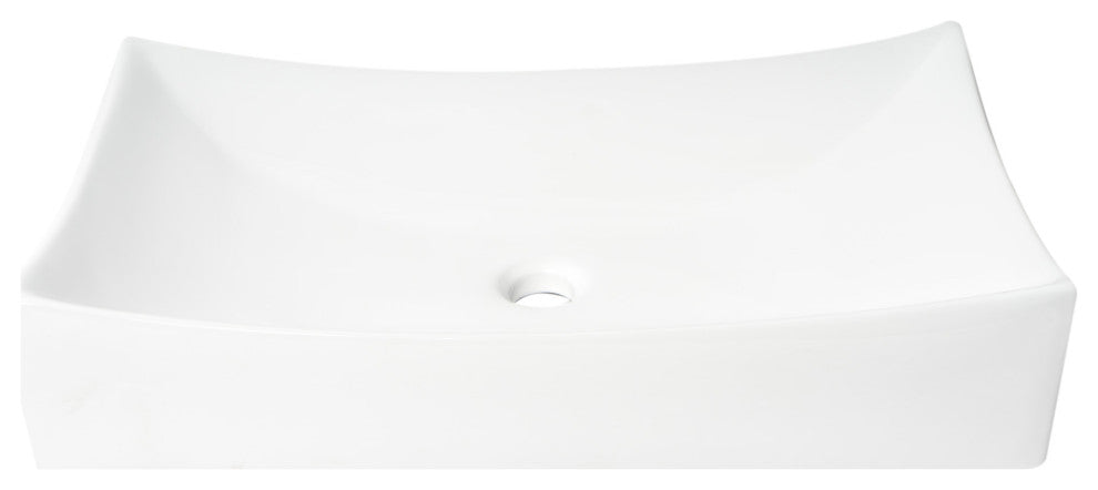 Alfi Brand Abc904 White 26" Fancy Rectangular Above Mount Ceramic Sink
