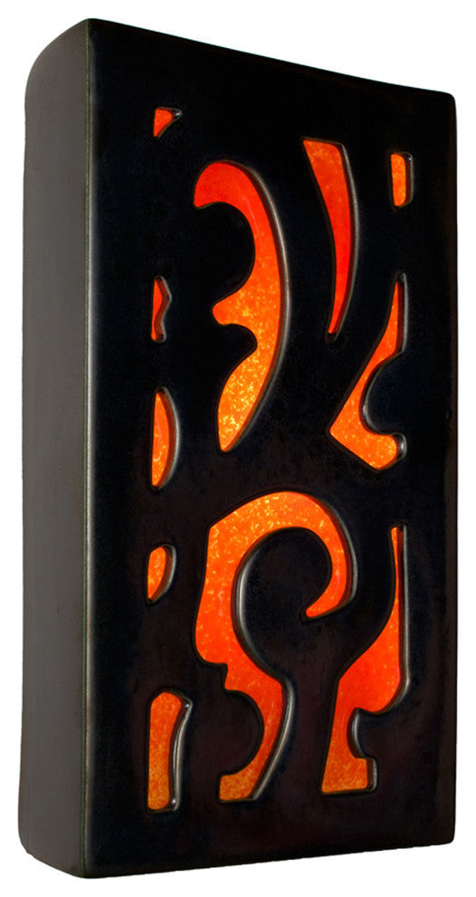 Cathedral Wall Sconce, Gunmetal and Fire, Bulb Type: E12