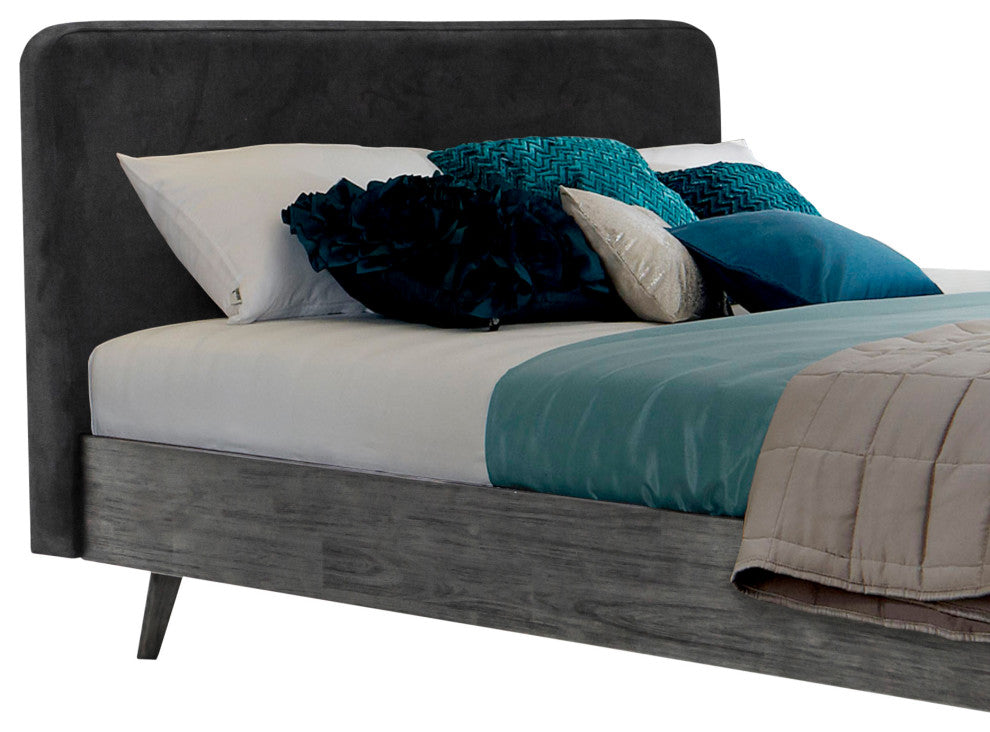 Mohave Mid Century Tundra Gray Acacia Queen Platform Bed