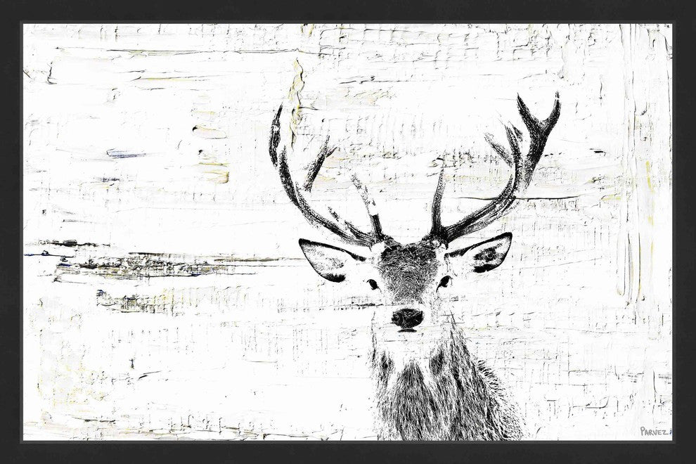 Parvez Taj "Inquisitive Deer" Framed Painting Print, 30"x20"