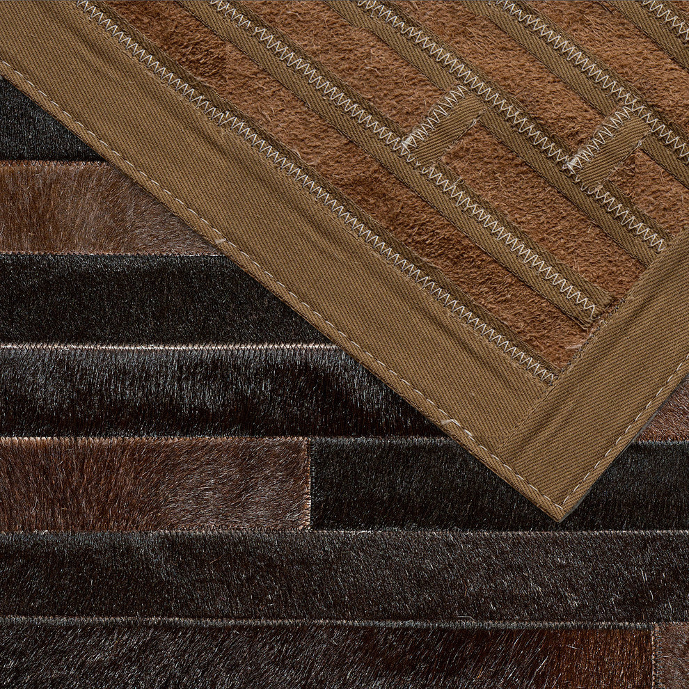 Cowhide Patchwork Rug, Miotaur, Umber, 5'' X 8''