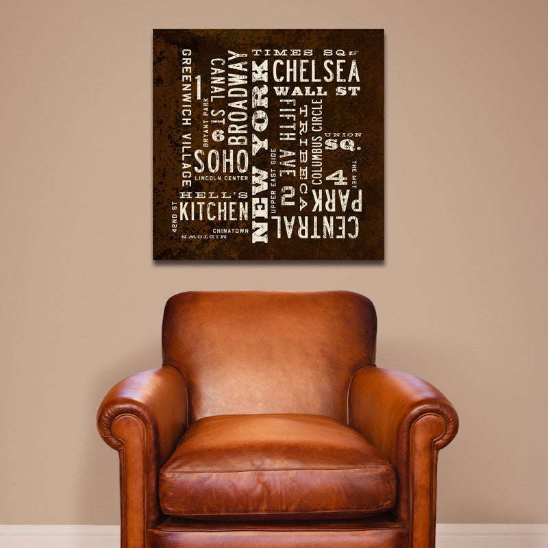 New York City Art Sign - New York Canvas Poster, 24x24