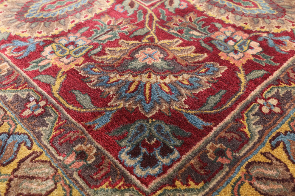 9' 2" X 12' 0" Hand Knotted Persian Fine Isfahan Wool Rug Q8852