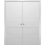 Interior French Double Doors 64 x 84, Planum 0770 Painted White, Hall Bedroom