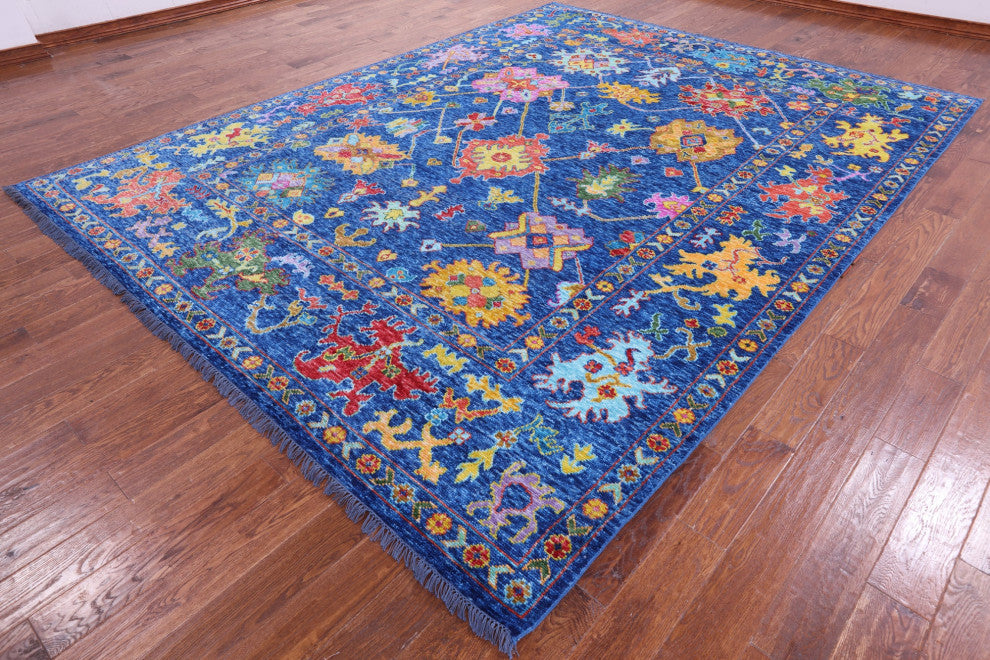 9' 3" X 11' 11" Turkish Oushak Hand-Knotted Wool Rug - Q14821