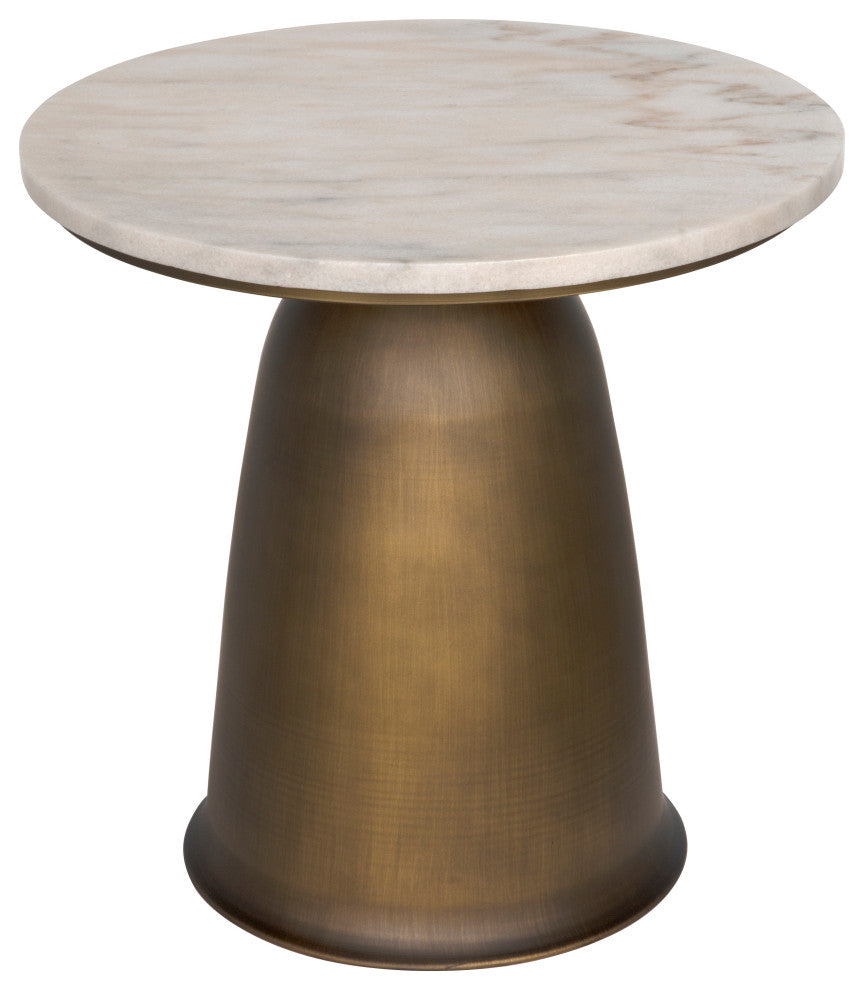 Aiden Side Table, Aged Brass