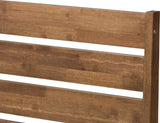 Elmdon Solid Walnut Wood Slatted Headboard Style Full Size Platform Bed