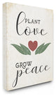 Plant Love Grow Peace Heart & Leaves XXL Stretched Canvas Wall Art, 30"x40"