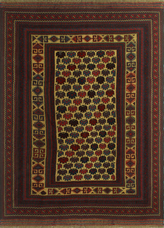 Semi Antique Gulaalai Beige/Rust Rug, 6'5x8'6