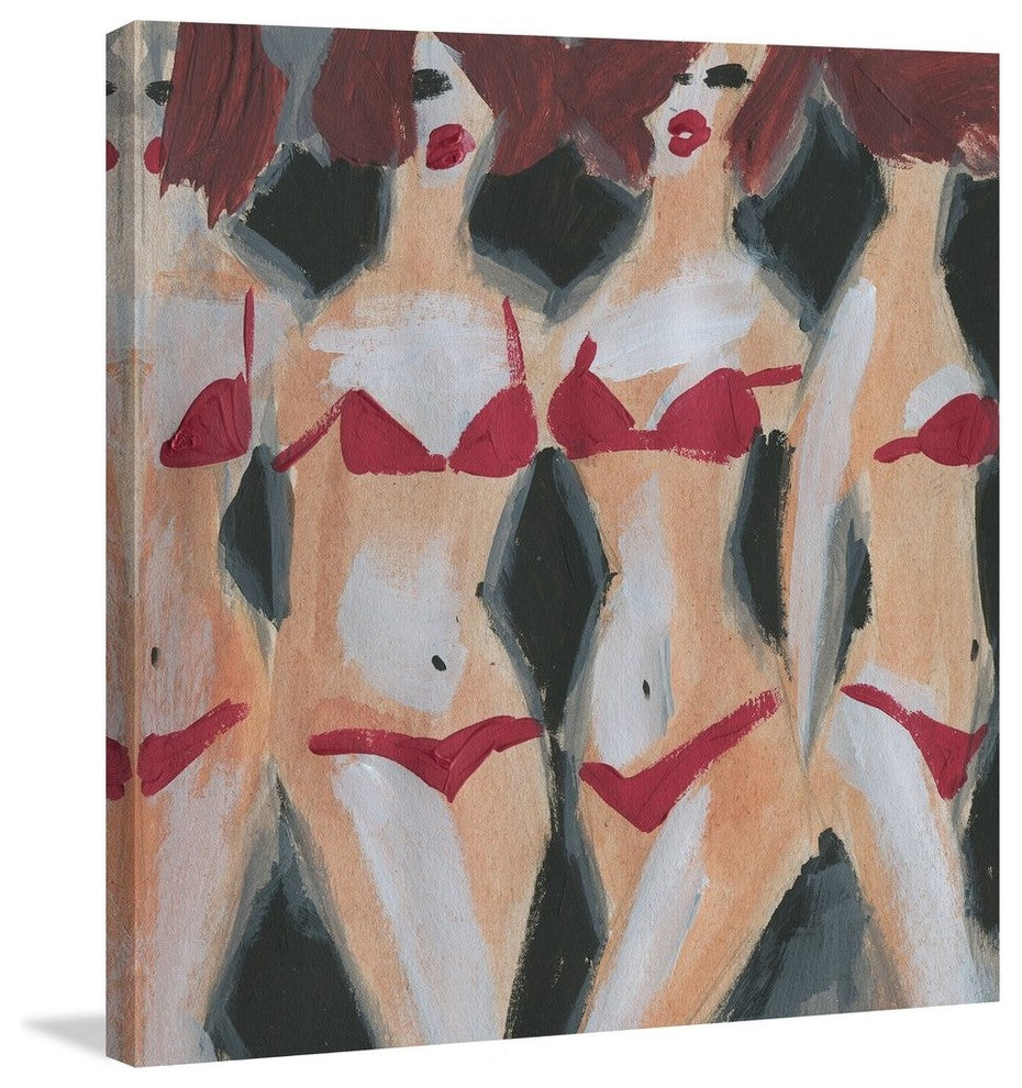 "Wild Red" Painting Print on Wrapped Canvas, 48"x48"