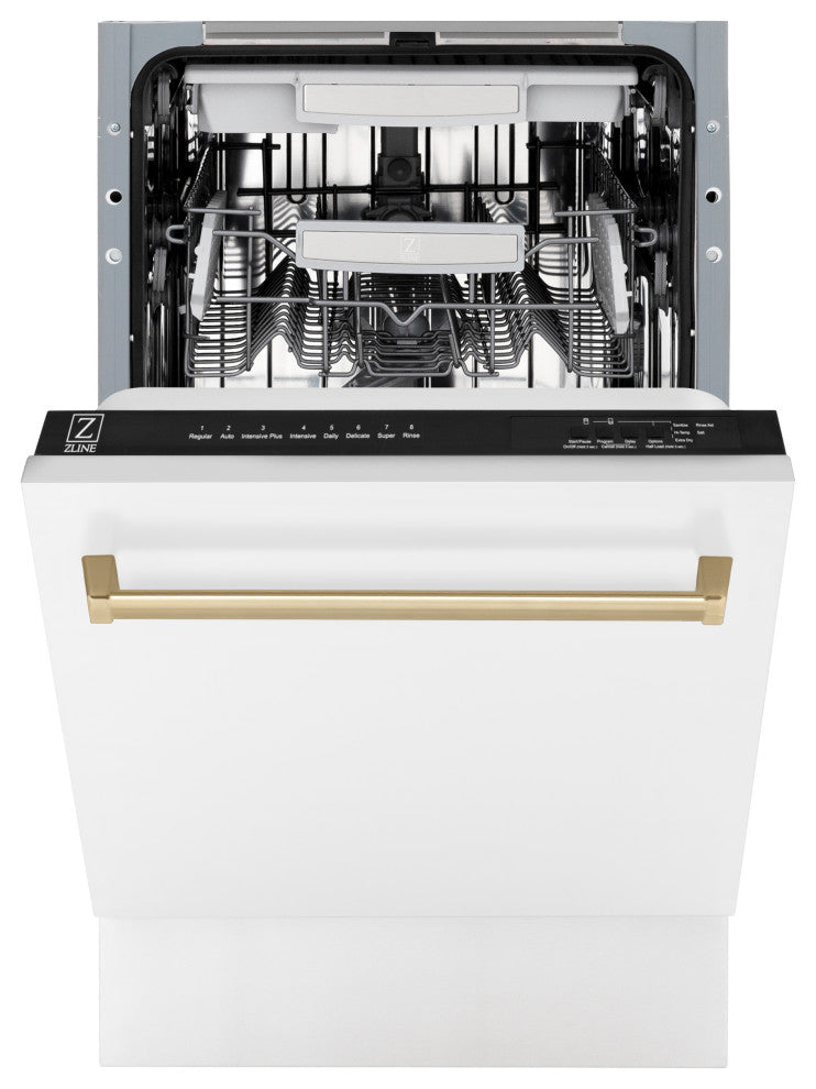 ZLINE 18" Tall Tub Dishwasher, White Matte DWVZ-WM-18-CB