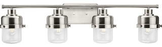 Beckner Collection 4-Light Brushed Nickel Clear Glass Bath Light