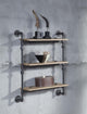 Acme Brantley Wall Rack With 3 Shelves Oak and Sandy Black Finish