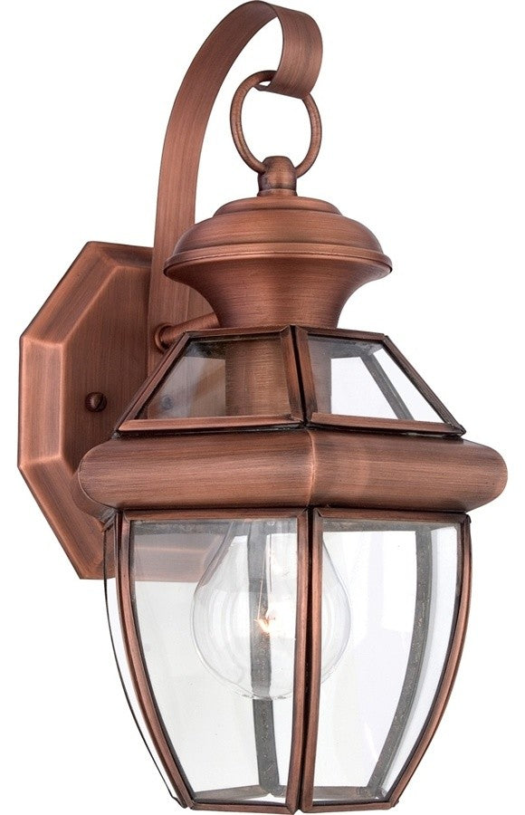 Quoizel 1 Light Newbury Outdoor Wall Lanterns, Aged Copper - NY8315AC