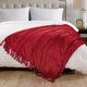Braided Rope Flannel Fleece Throw, Chili Pepper, 50"x60"