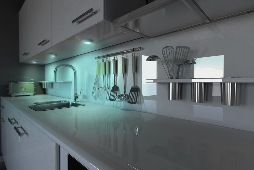 RGB LED Under Cabinet Puck Lights, 3-Pack