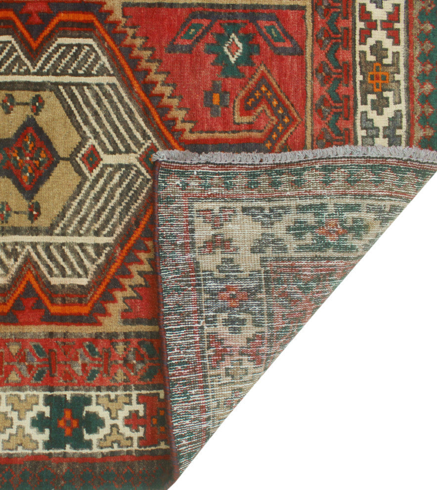 Fine Vintage Distressed Ode Rust/Ivory Runner, 3'1 x 10'0