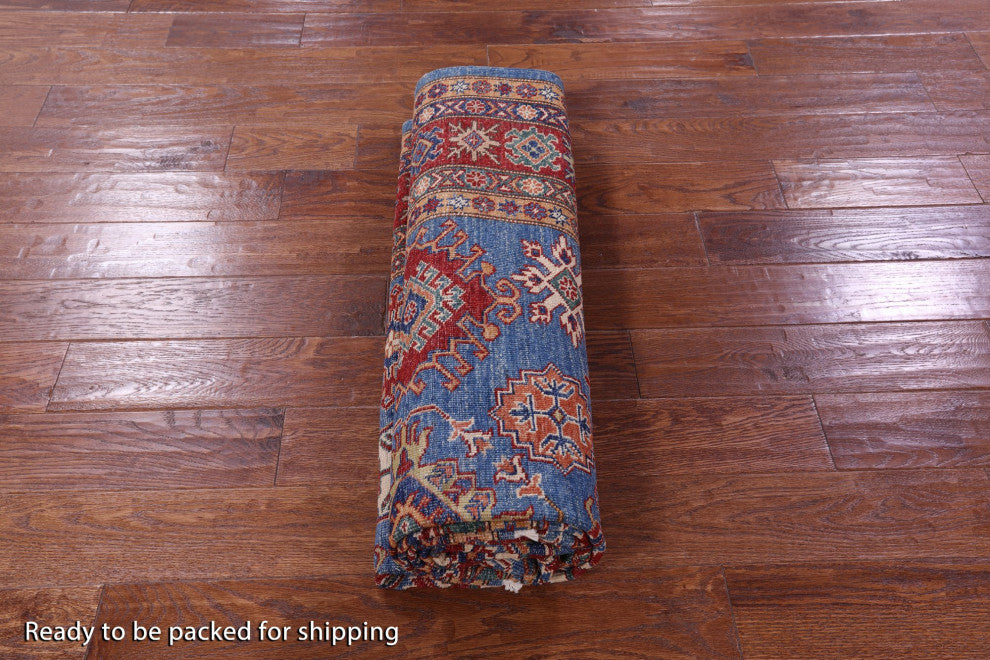 5' 10" X 9' 0" Super Kazak Hand-Knotted Wool Rug - Q12938