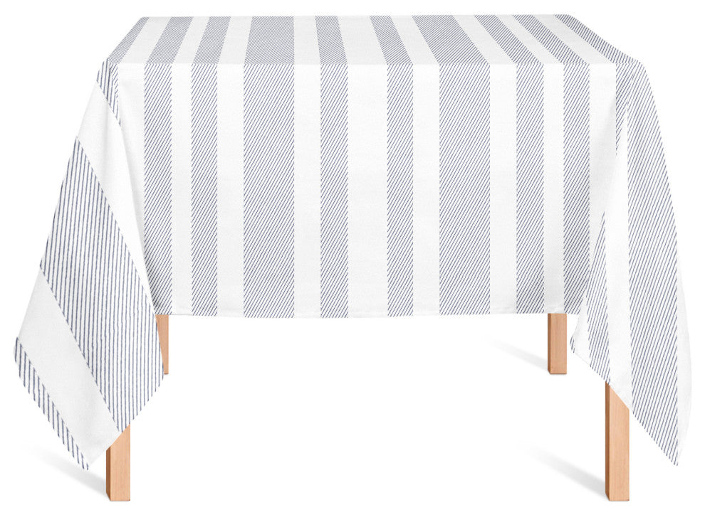 Textured Blue Stripes 58x58 Tablecloth