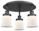 Canton-3 Light 17" Flush Mount-Matte Black, Matte White Glass Shade