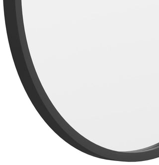 Julianne Round Metal Framed Wall Mirror, Black, 20"