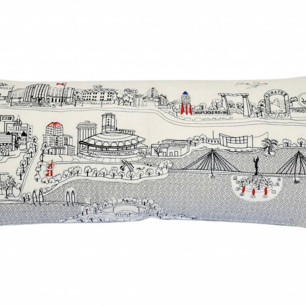 35" White Wichita Daylight Skyline Lumbar Decorative Pillow