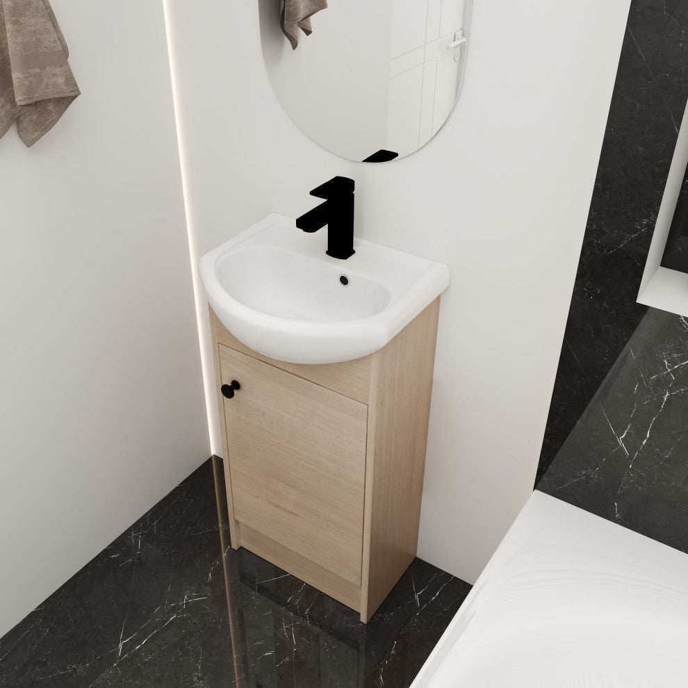 TATEUS Freestanding Bathroom Vanity, Small Bathroom Vanity With Sink  18 Inch