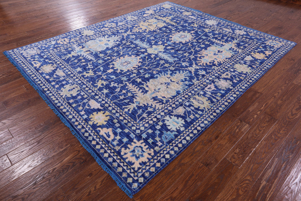 8' 1" X 9' 10" Hand Knotted Turkish Oushak Wool Rug - Q13341