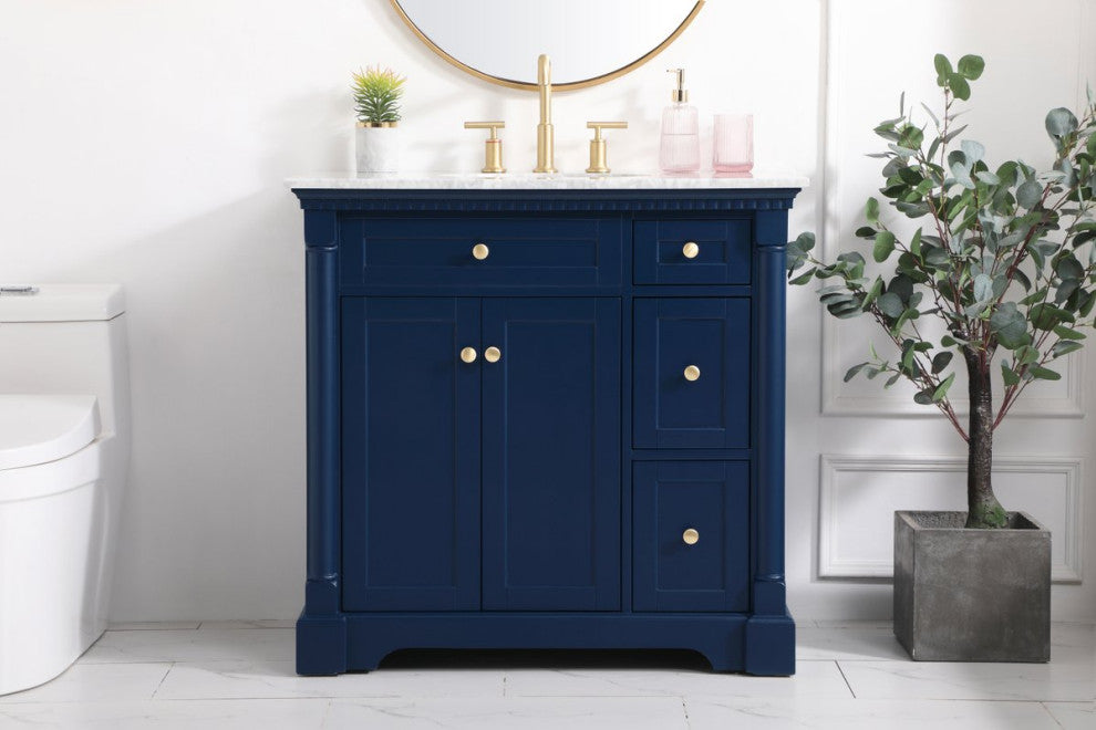 Home Living 36" Single Bathroom Vanity, Blue