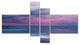 Blue and Pink Unset over Sea, Seashore Canvas Art Print, 60"x32", 4 panels