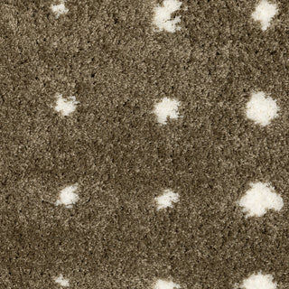 Greer Transitional Geo Dots Mink Brown/ Ivory Area Rug, 6'7" x 9'6"