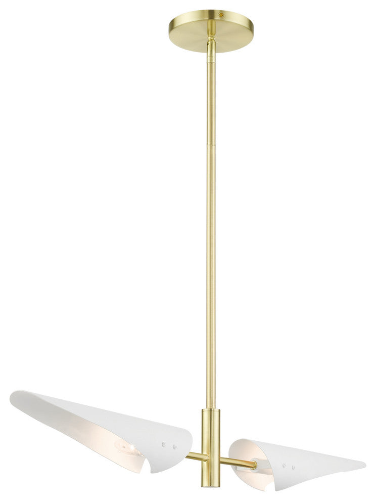 Satin Brass Urban, Mid Century Modern, Balanced Linear Chandelier