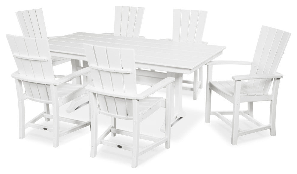 POLYWOOD Quattro 7-Piece Farmhouse Dining Set