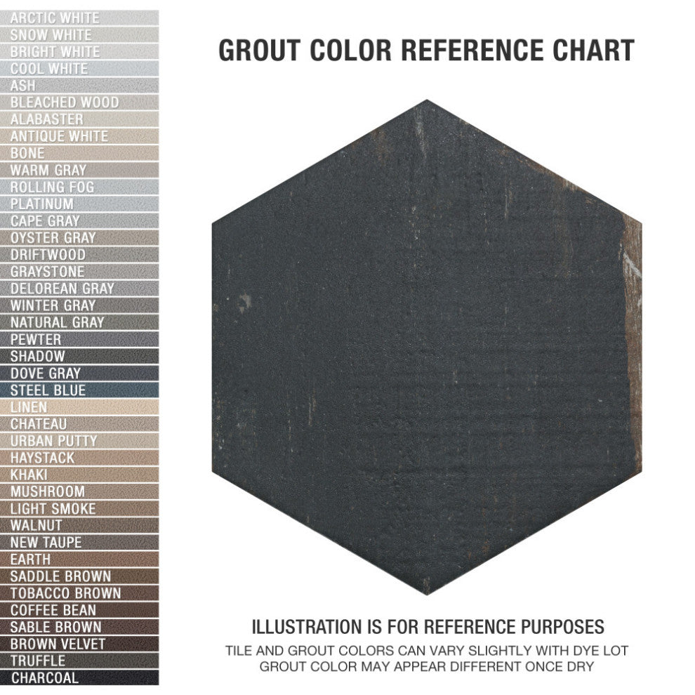 Retro Mini Hex Nero Porcelain Floor and Wall Tile
