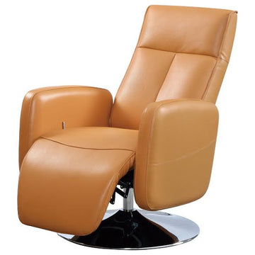 Milan Top Grain Leather Ergonomic 2-Motor Powered Recliner, cognac