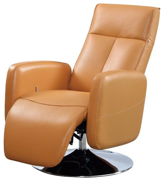 Milan Top Grain Leather Ergonomic 2-Motor Powered Recliner, cognac