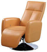 Milan Top Grain Leather Ergonomic 2-Motor Powered Recliner, cognac