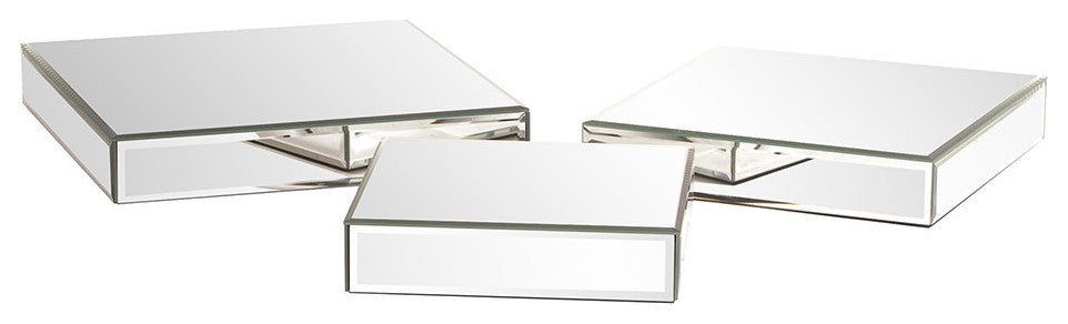 Set of Three Mirrored Rectangular Display Platforms