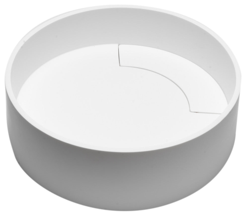 15" Round White Matte Solid Surface Resin Sink